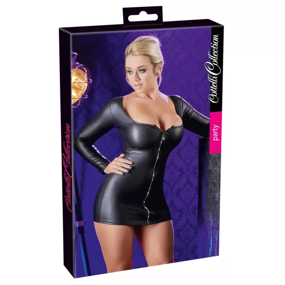 Cottelli - Partykleid mit Strassreißverschluss (schwarz)