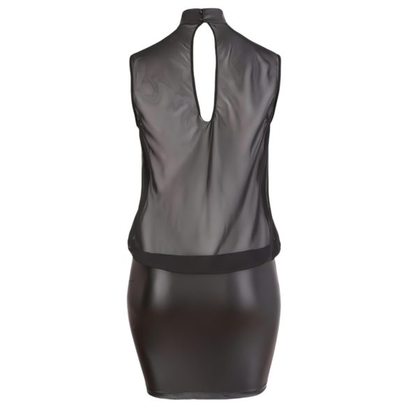 Cottelli Plus Size - Glänzendes Chiffon-Kleid (schwarz) - 2XL