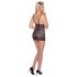 Cottelli - Glänzendes gestreiftes Spitzenkleid (schwarz)