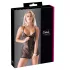 Cottelli - Glänzendes gestreiftes Spitzenkleid (schwarz) - XL