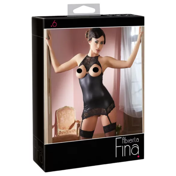 Abierta Fina - kühner Glanz - Minikleid (schwarz) - M