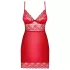 Obsessive Lovica - Spitzen-Negligé und String (Rot) - L/XL