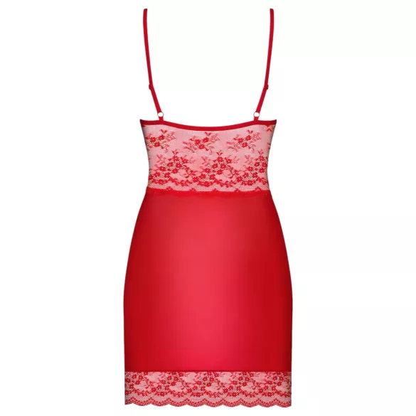 Obsessive Lovica - Spitzen-Negligé und String (Rot) - L/XL