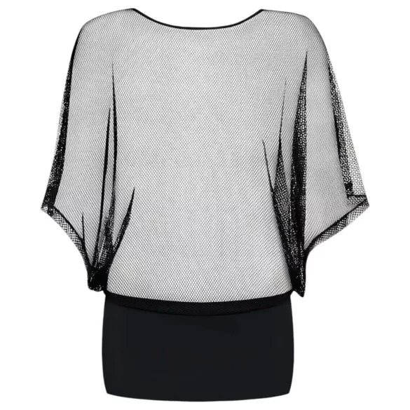 Obsessive Punker - transparente Minikleid und String (schwarz) - L/XL