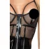 Noir - Lackkleid mit Netzdetail (Schwarz)