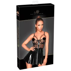 Noir - Lackkleid mit Netzdetail (Schwarz) - XL