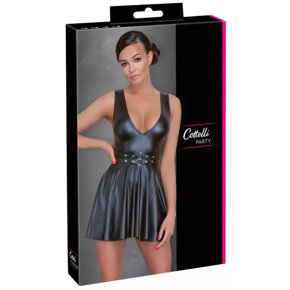 Cottelli - plissierte Kleid mit Gürtel (schwarz) - XL