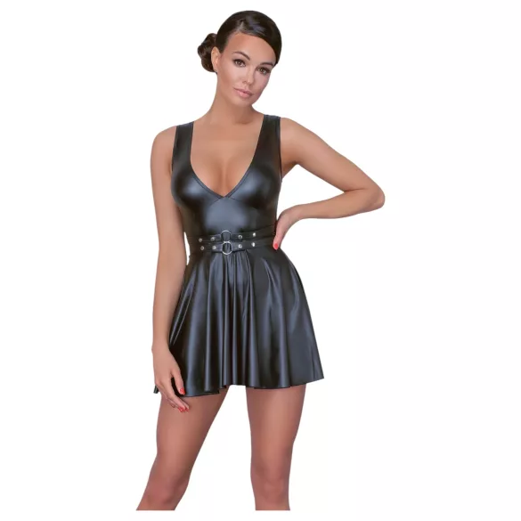 Cottelli - plissierte Kleid mit Gürtel (schwarz) - XL