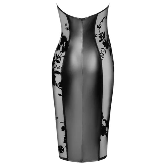 Noir - glanzendes Neckholder-Kleid (schwarz)