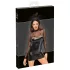 Noir - Transparentes Glanzkleid mit Oberteil (Schwarz) - L