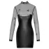 Noir - Transparentes Glanzkleid mit Oberteil (Schwarz) - L