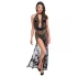 Noir - Transparenter Maxikleid mit Blumenmuster (Schwarz) - L