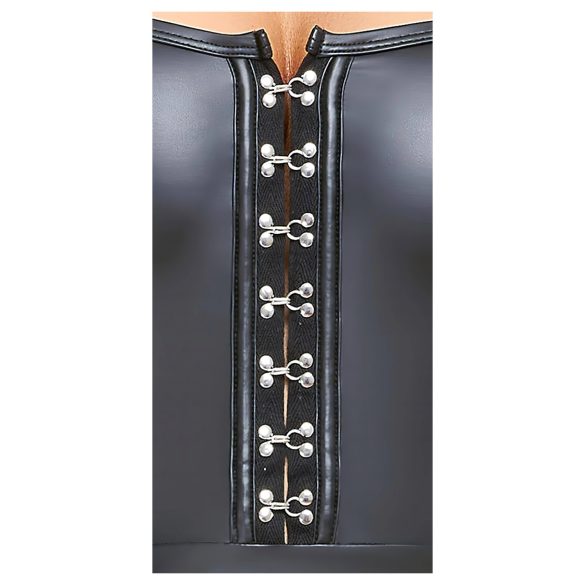 Cottelli - Glänzendes Minikleid mit Faltenrock (schwarz)