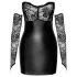 Noir - Glänzendes Kleid mit Spitzeneinsatz (schwarz) - M