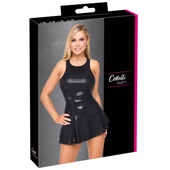 Cottelli - Minikleid in Lackoptik (schwarz) - M