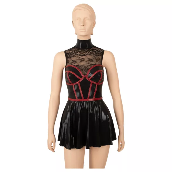 Cottelli - Korsagenförmiges Minikleid aus Spitze (schwarz) - M