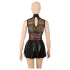 Cottelli - Korsagenförmiges Minikleid aus Spitze (schwarz) - M