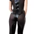 Cottelli - kurzärmeliger glänzender Overall (schwarz) - L