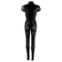 Cottelli - kurzärmeliger glänzender Overall (schwarz) - L