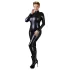 Cottelli Plus Size - glänzender langärmeliger Party-Overall (schwarz)