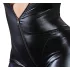 Cottelli Plus Size - glänzender langärmeliger Party-Overall (schwarz)
