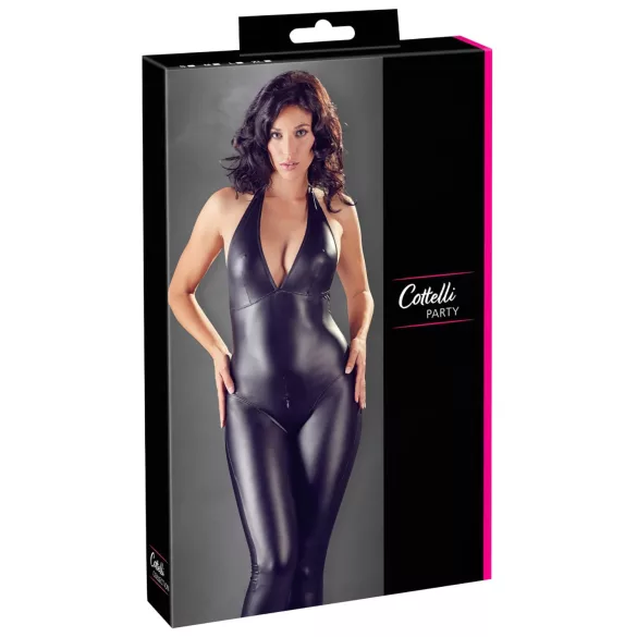 Cottelli Party - glänzender Overall (schwarz) - M