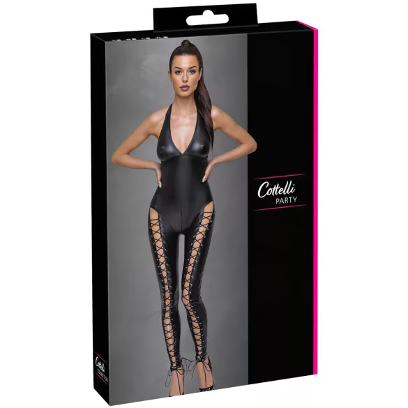 Cottelli Party - Halterneck-Overall mit Schnürung (Schwarz) - M