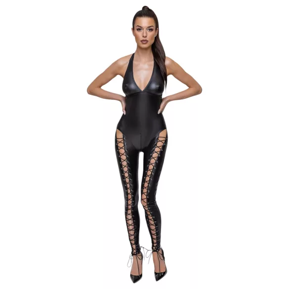 Cottelli Party - Halterneck-Overall mit Schnürung (Schwarz) - XL