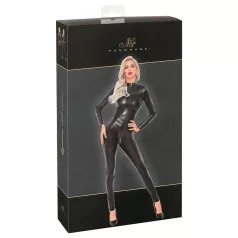 Noir - Schlangenhaut-Look, langer Overall (schwarz) - L