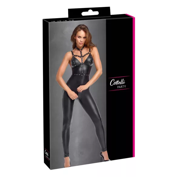 Cottelli - matter Overall mit abnehmbaren Brüsten (schwarz) - M