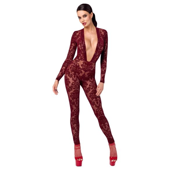 Noir Kink Royal - transparente Catsuit (Rot) - M
