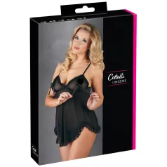 Cottelli - Luftiges, gerüschtes Babydoll (schwarz)