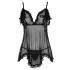Cottelli - Luftiges, gerüschtes Babydoll (schwarz) - M