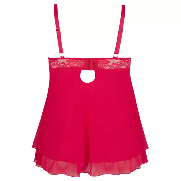 Cottelli Plus Size - Spitzen Babydoll (Rot) - 2XL
