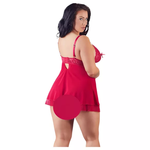 Cottelli Plus Size - Spitzen Babydoll (Rot) - 3XL