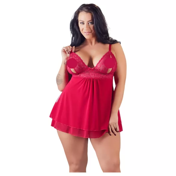 Cottelli Plus Size - Spitzen Babydoll (Rot) - 4XL