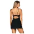 Obsessive Luvae - Blumen-Strass Nachthemd & String (schwarz)