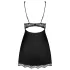 Obsessive Luvae - Blumen-Strass Nachthemd & String (schwarz)