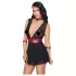 Cottelli Bondage - Spitzenbabydoll mit Halsband (schwarz) - L