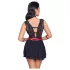 Cottelli Bondage - Spitzenbabydoll mit Halsband (schwarz) - L