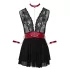 Cottelli Bondage - Spitzenbabydoll mit Halsband (schwarz) - L
