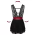 Cottelli Bondage - Spitzenbabydoll mit Halsband (schwarz) - L