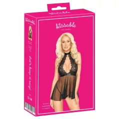 Kissable - Halsband-Spitze-Babydoll (schwarz)