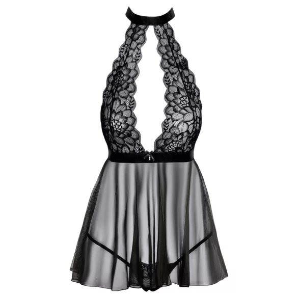 Kissable - Halsband-Spitze-Babydoll (schwarz)