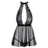 Kissable - Halsband-Spitze-Babydoll (schwarz)