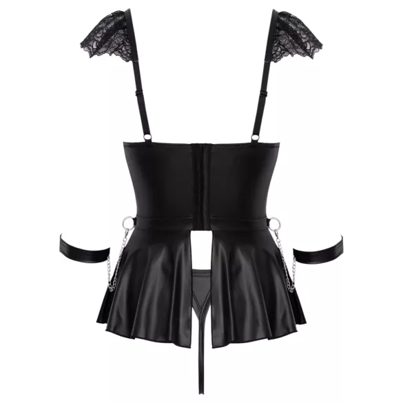 Cottelli Bondage - Spitzen Minikleid mit Handschellen (schwarz) - L