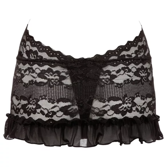 Cottelli - Halsband-Spitzen-Minikleid (schwarz)