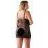 Cottelli Plus Size - Spitzen-Negligé transparent (schwarz) - 3XL