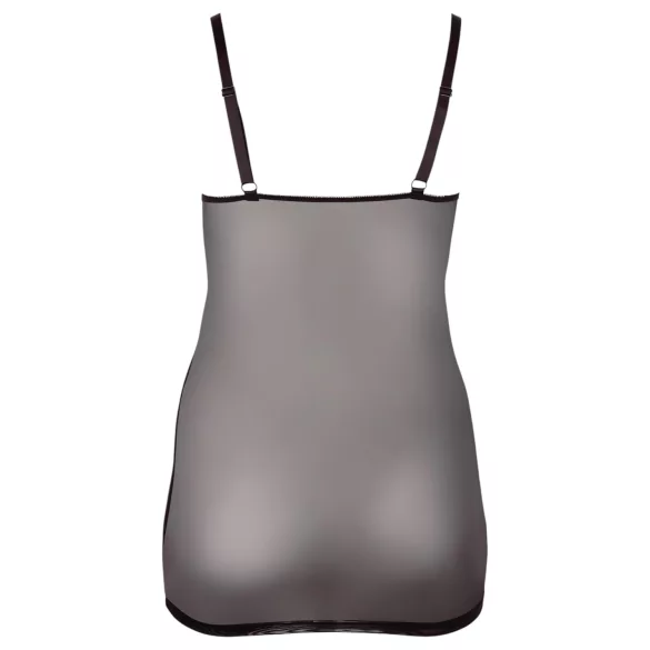 Cottelli Plus Size - Spitzen-Negligé transparent (schwarz) - 4XL