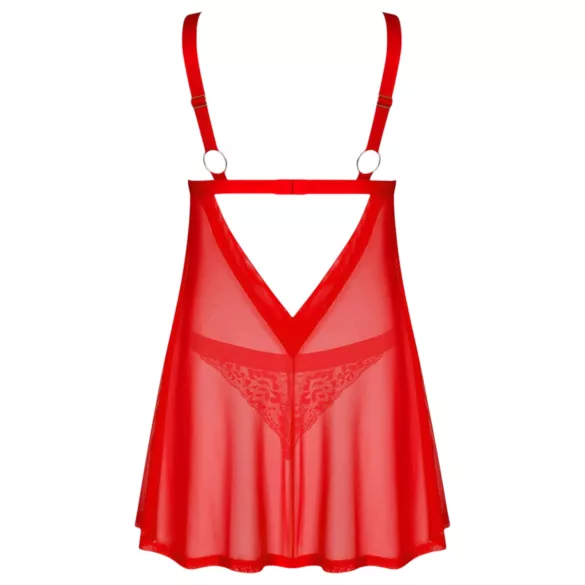 Obsessive Elianes - Spitzen-Babydoll-Set (rot)
